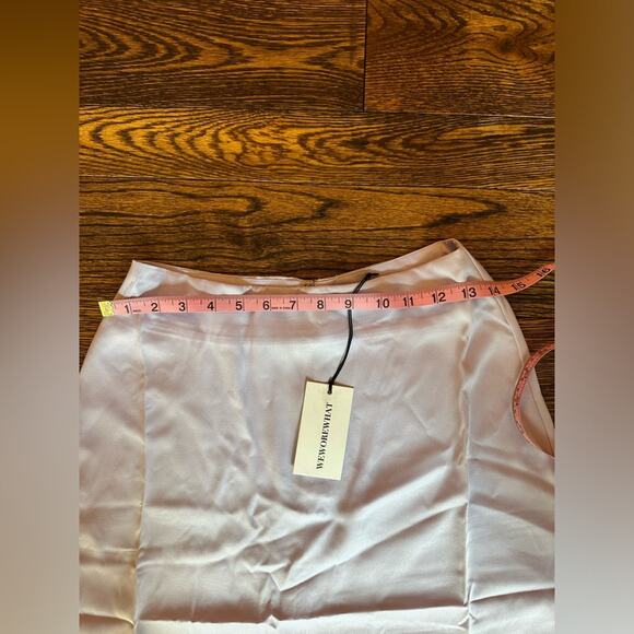 We Wore‎ What Mini Slip Satin Charmeuse Skirt Heather Purple, Size Small, NWT - Picture 9 of 13
